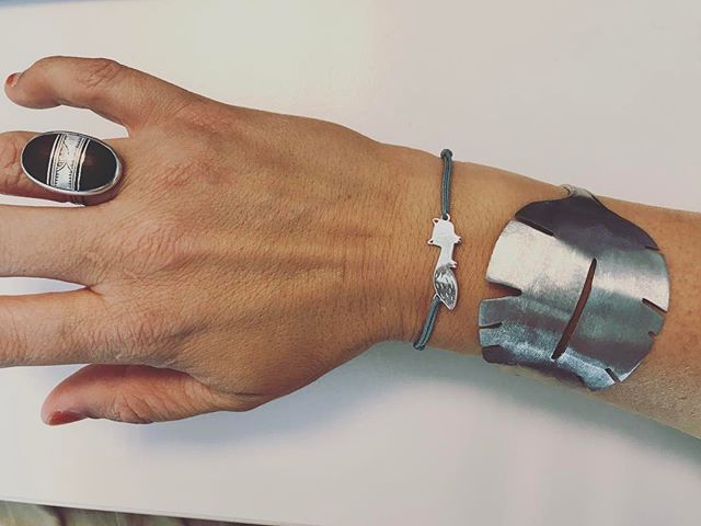 Bijoux du jour : bague berbère, bracelet renard et cuillère travaillée en bracelet (ramenée de Venise) #silvergirl