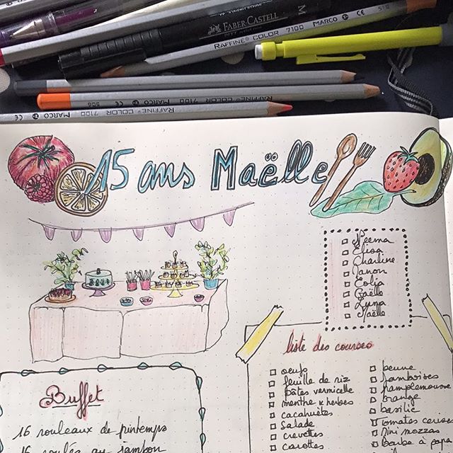 Ce soir, c'est l'anniversaire de Maëlle, avec ses copines ! On a préparé la fête à deux. Je crois qu'elle est impatiente :). #ciloubidouille #ciloudrawings #ciloubidouilledrawing
