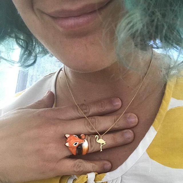 Bijoux du jour (poke @unoiseausurlabranche pour le flamant)