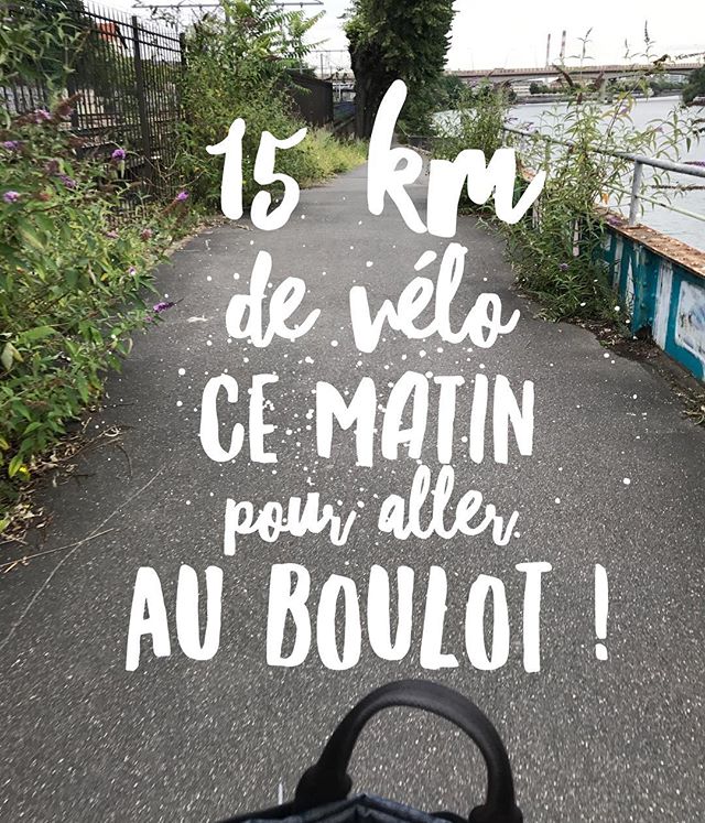 Je suis super contente ! Je me suis enfin décidée à prendre mon vélo pour aller au boulot ! J'ai suivi la Seine, ce qui me fait faire un détour mais j'étais seule, sans voiture ! Quelle joie ! Faut que je refasse ça le plus souvent possible parce que ça me file la patate !