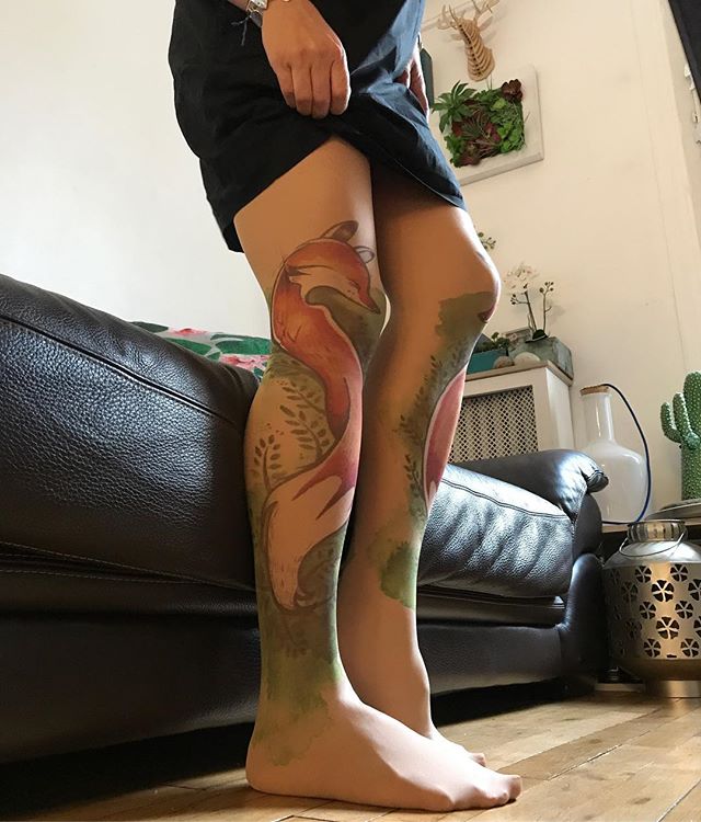 Un temps à sortir ses renards #ciloubidouillecollant #esty #tattoosocks