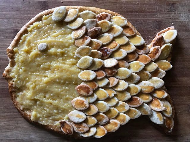 Tarte au citron en forme de poisson