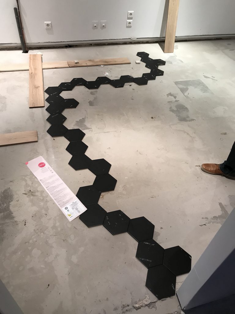 Aménagement de la Cuisine : les travaux #1 13 mosaïques hexagonales cuisine