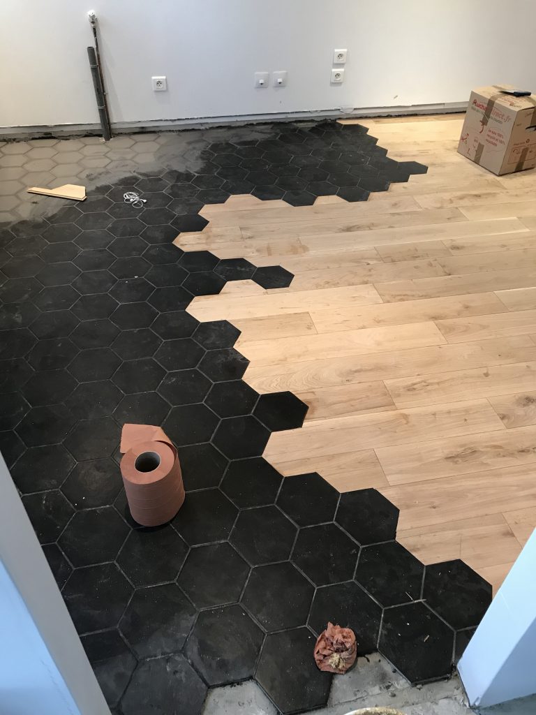 cuisine parquet carrelage