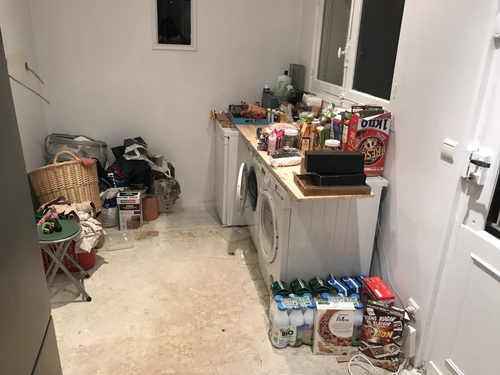 arrière cuisine en travaux