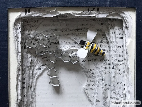 livre découpé ruche alvéole abeille en papier