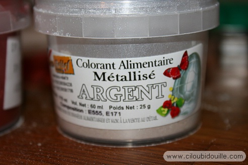 Colorant alimentaire poudre gold/or métallisé