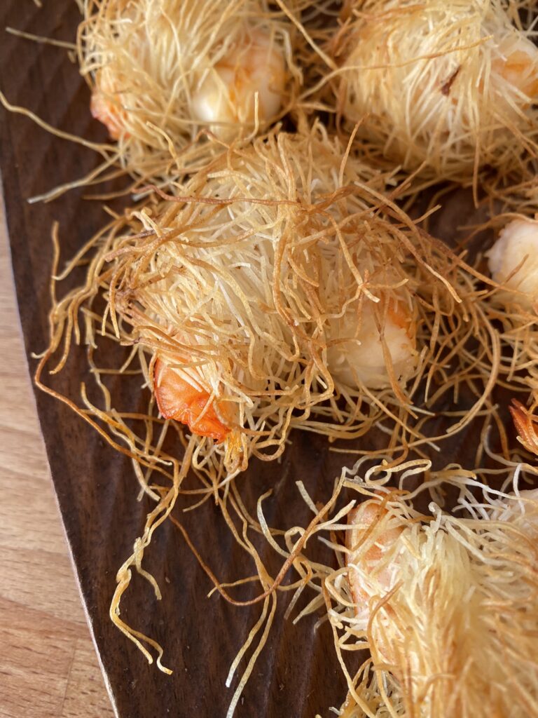 recette de crevettes au kadaif croustillant