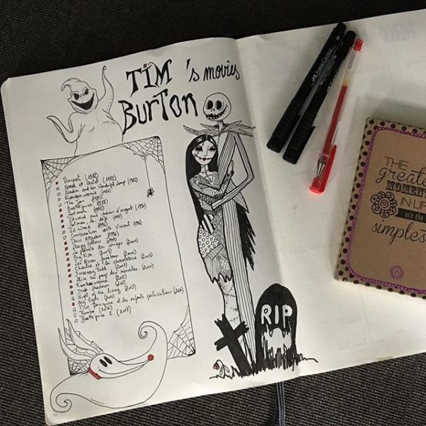 collection tim burton bullet journal