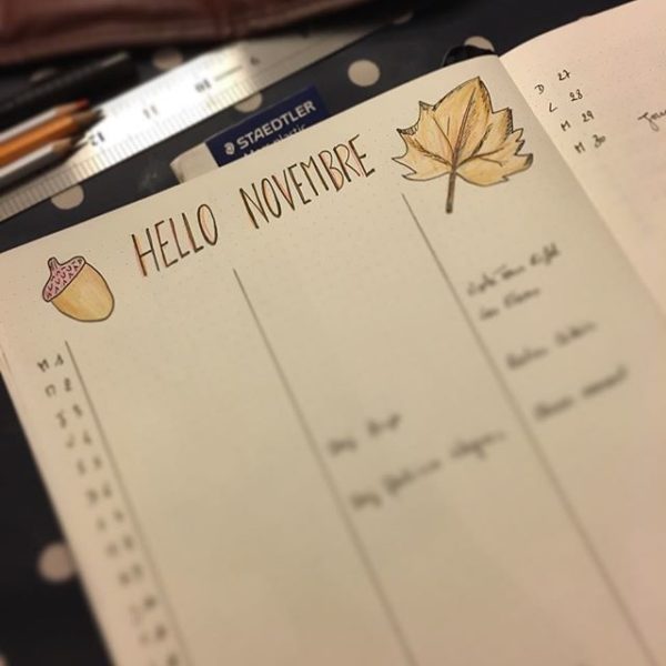 page novembre bullet journal