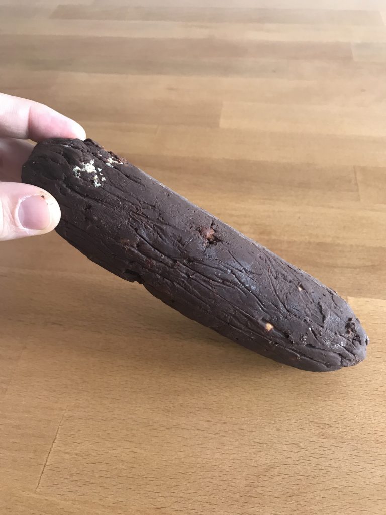 le boudin de chocolat est refroidi