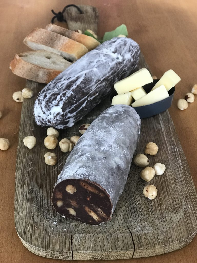 cadeau gourmand : saucisson au chocolat