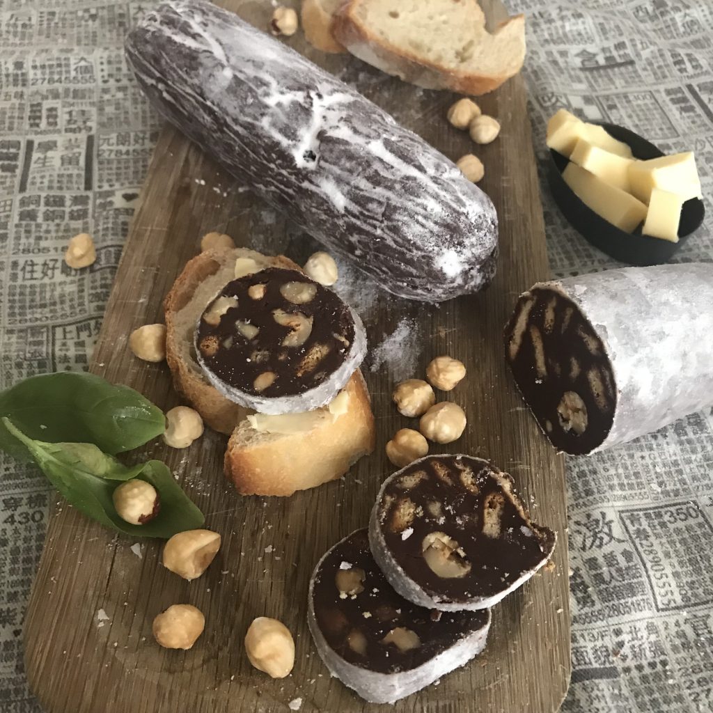 saucisson au chocolat au goûter