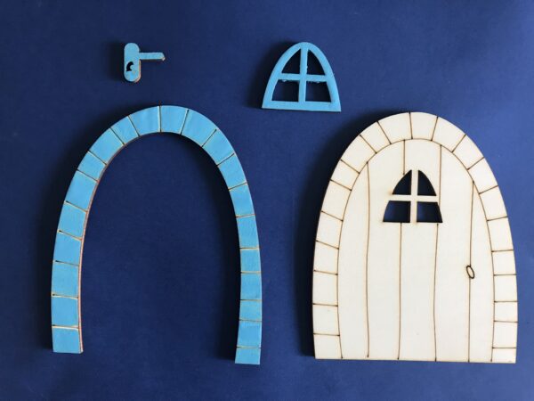 porte, arche, fenêtre en poignée en bois