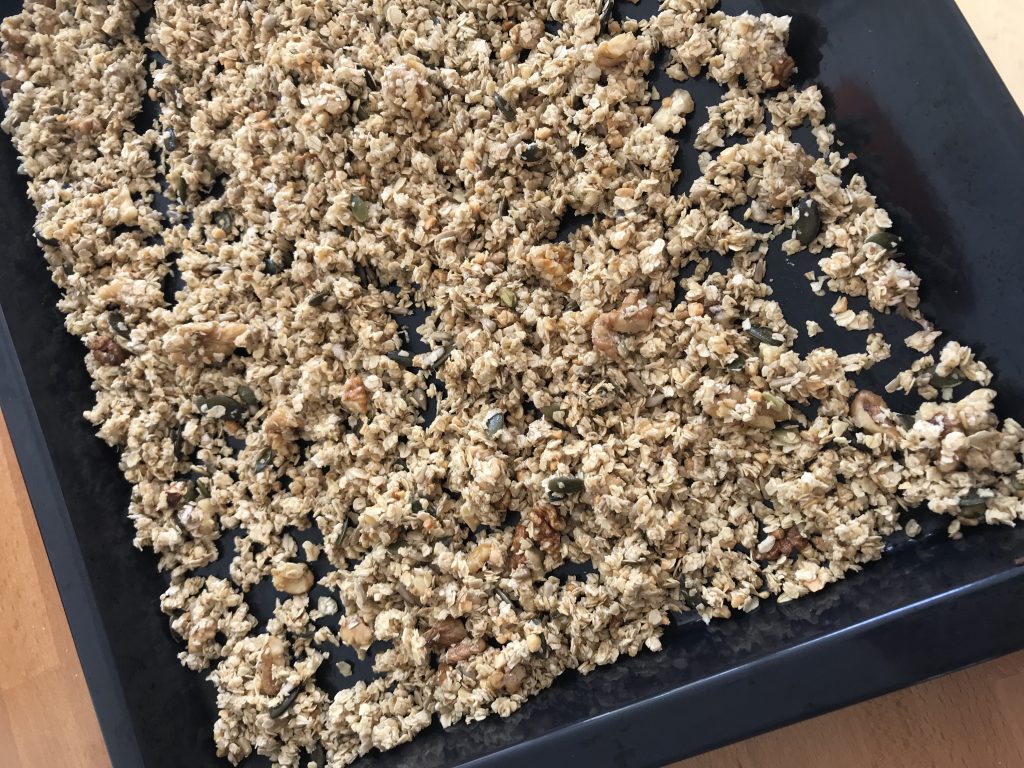 cuisson du granola salé