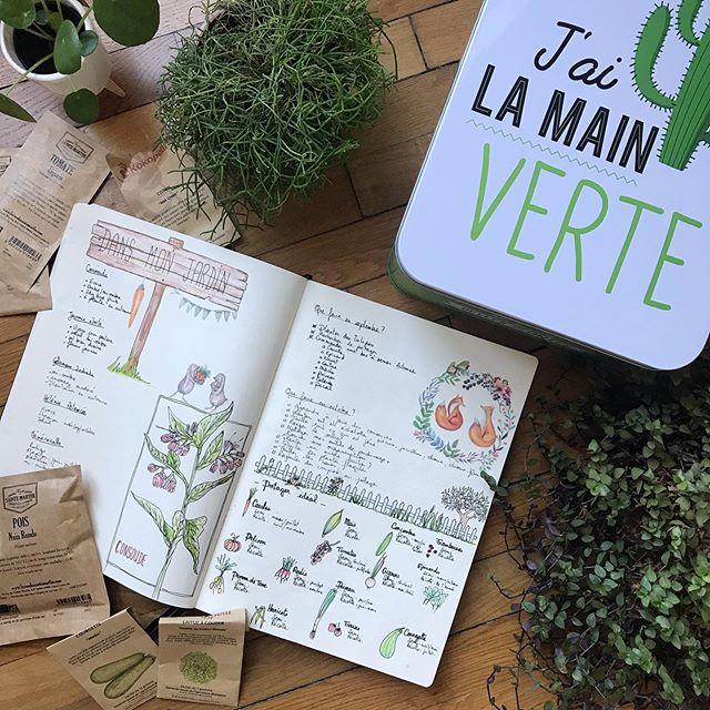 Page jardinage de Bullet journal