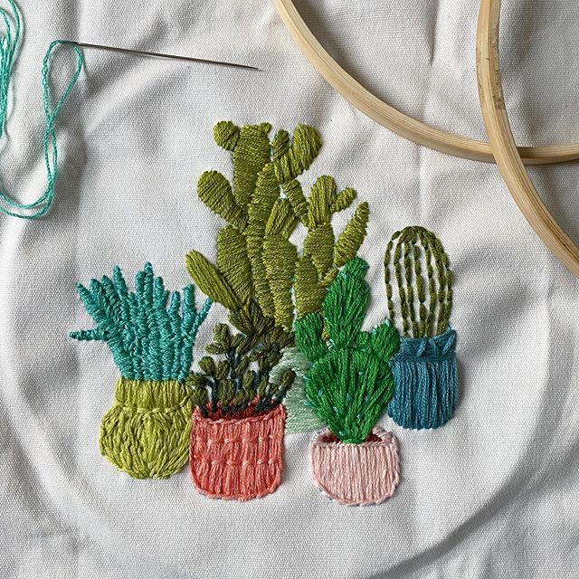 Broderie cactus