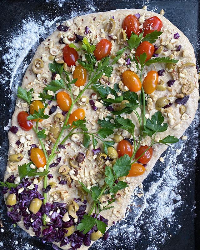 focaccia bouquet de fleurs
