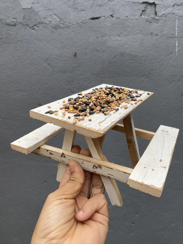 Table pique-nique mangeoire à oiseaux
