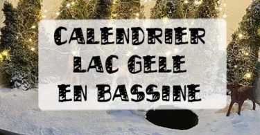 calendrier de l'avent lac gelé dans une bassine