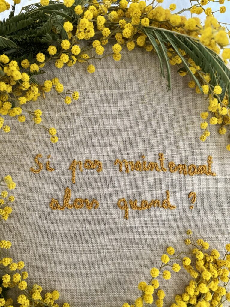 Broderie mimosa
si pas maintenant alors quand ? 