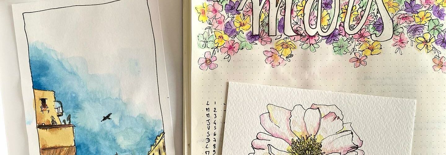 aquarelle mars bullet journal