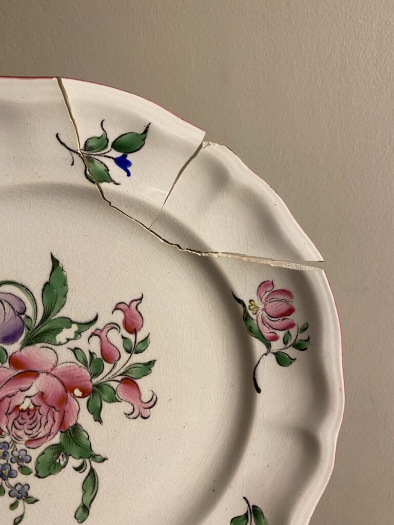 L'assiette "On se lève et on se casse" 2 assiette cassée kintsugi
