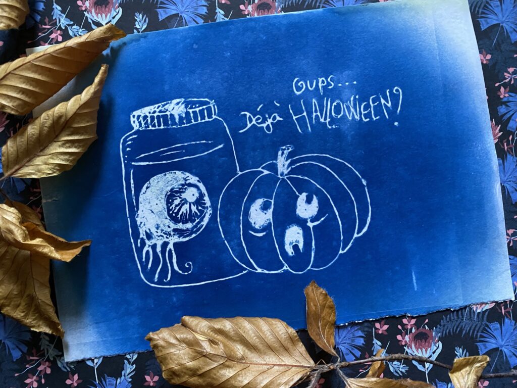 Faire découvrir le cyanotype à des enfants 5 technique de cyanotype cyanotype d'Halloween