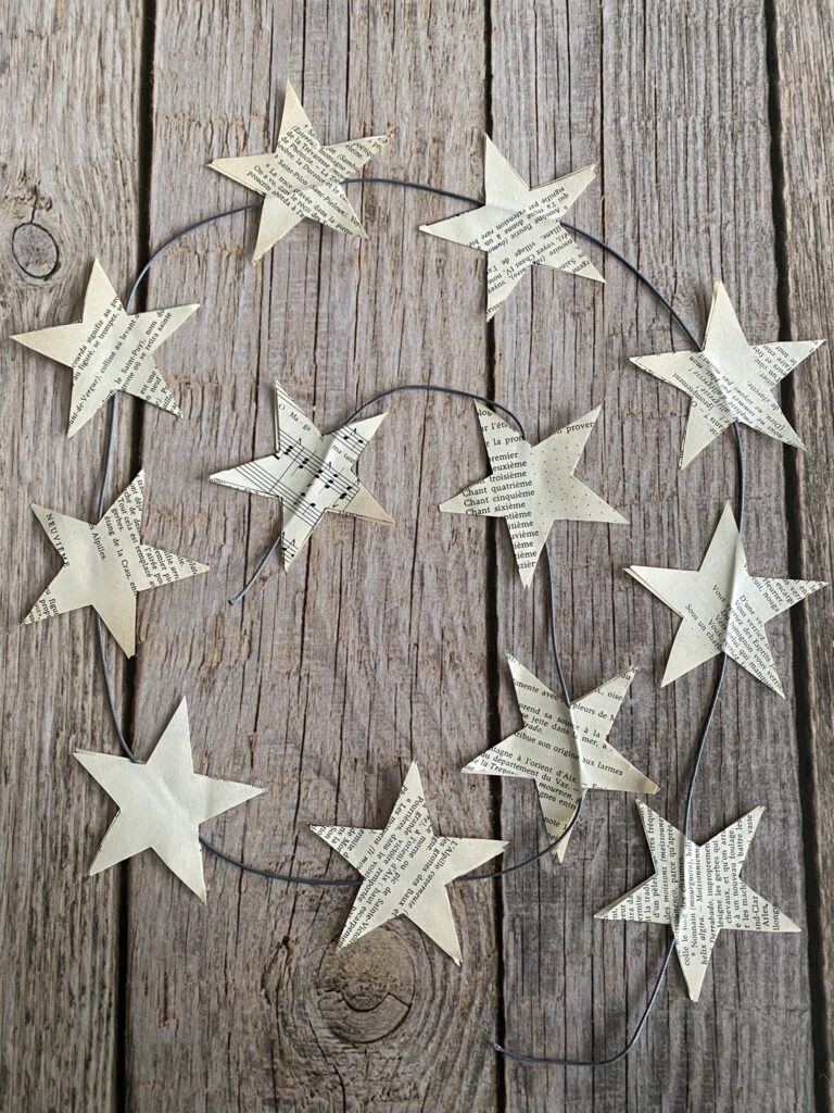 Farandole d'étoiles en papier pour la surprise n°11 5 guirlande d'étoiles en papier