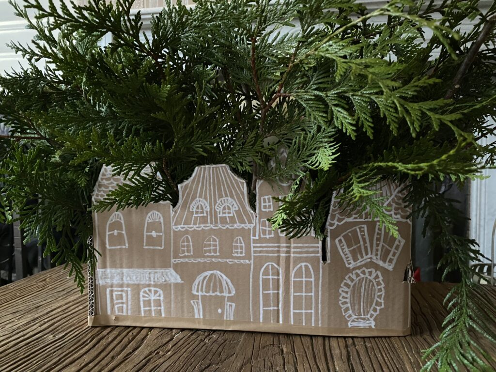 Idée de centre de table en carton pour Noël 6 tuto centre de table de noël en carton