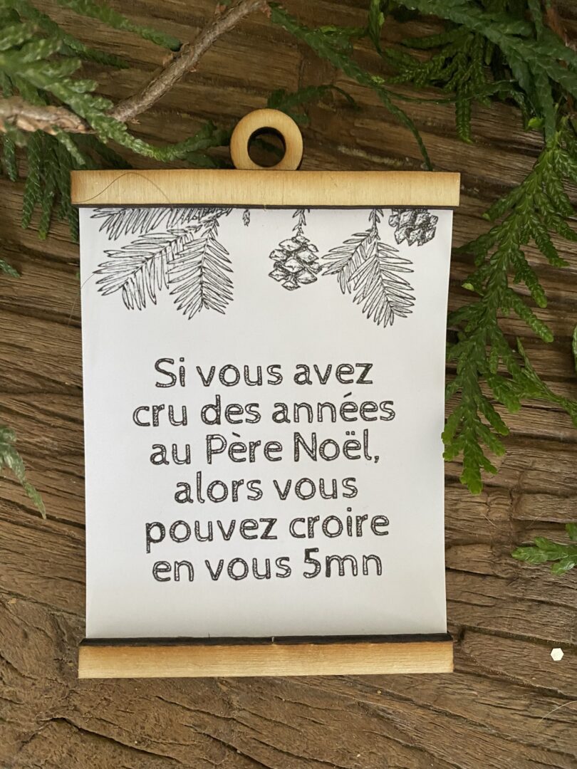 Parchemin avec un texte encourageant