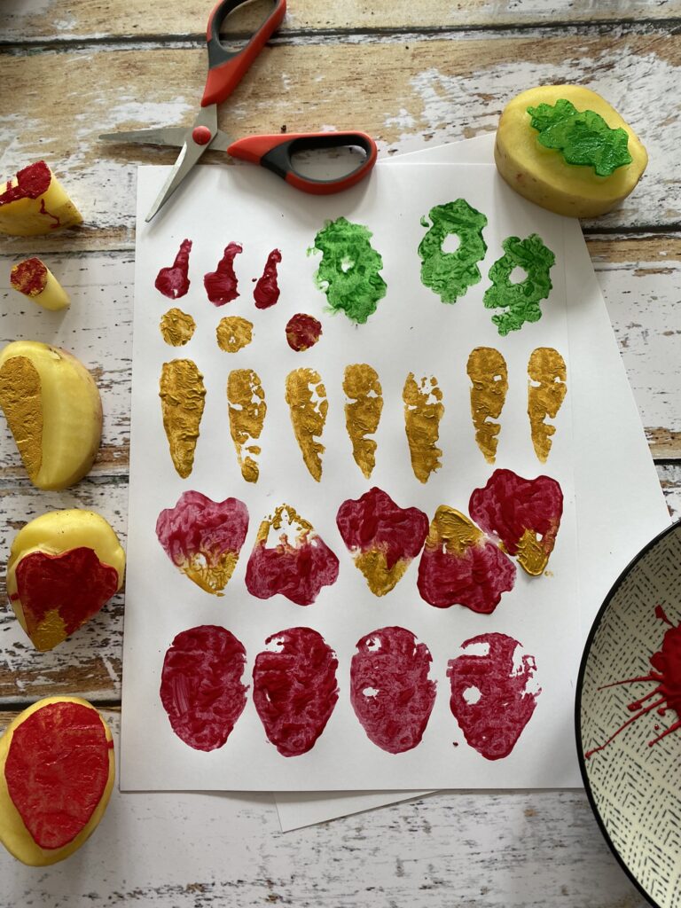 Faire des fleurs à partir de tampons en pomme de terre 3 tampon patate pomme de terre