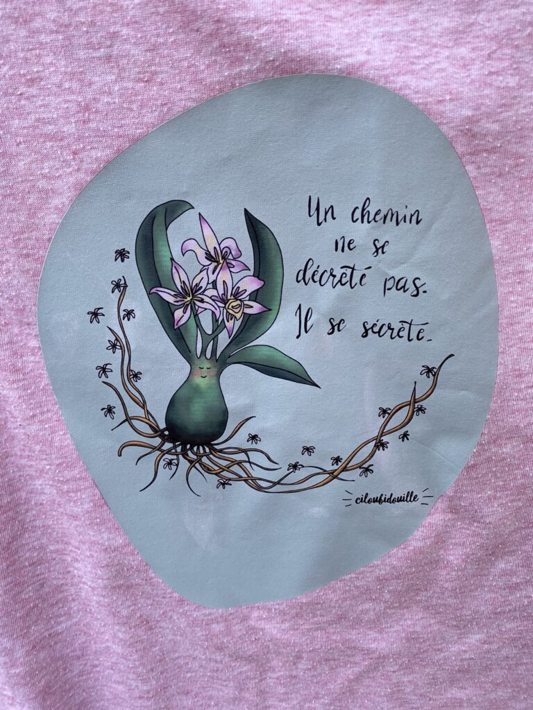 Deuxième vie pour mes vêtements 7 flocage avec mon dessin