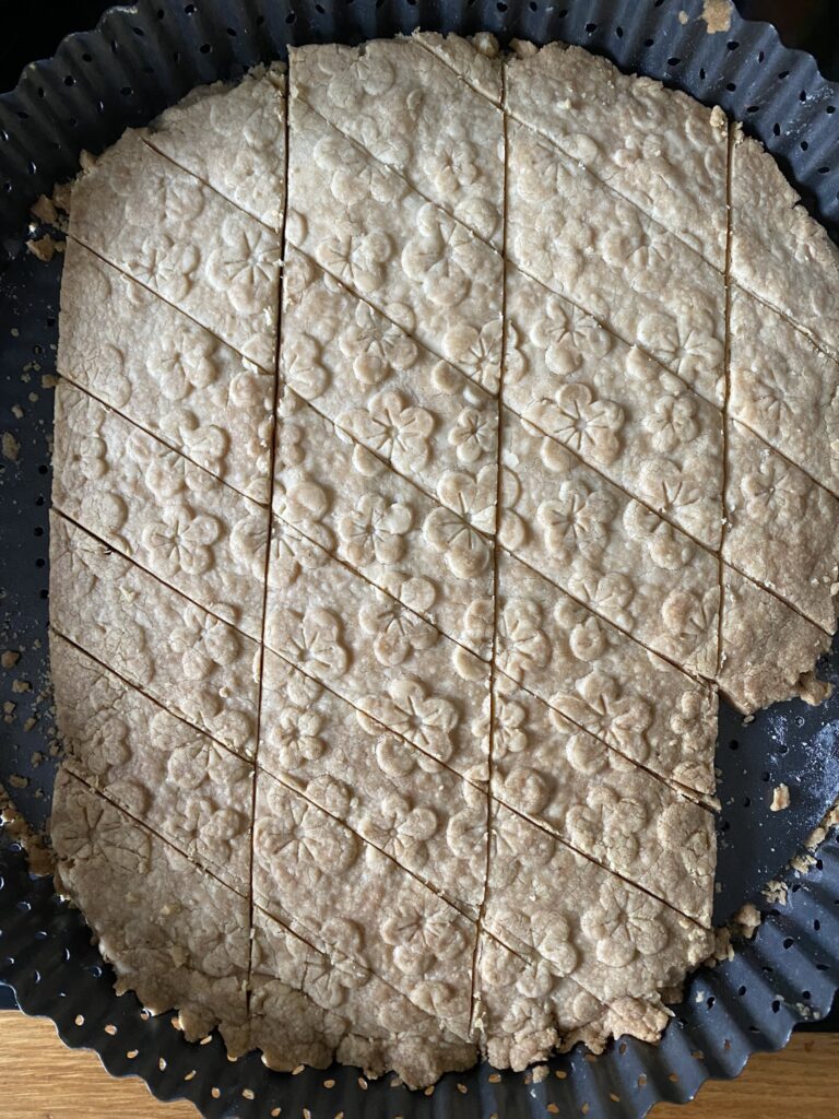 recette de shortbread à motif de fleur