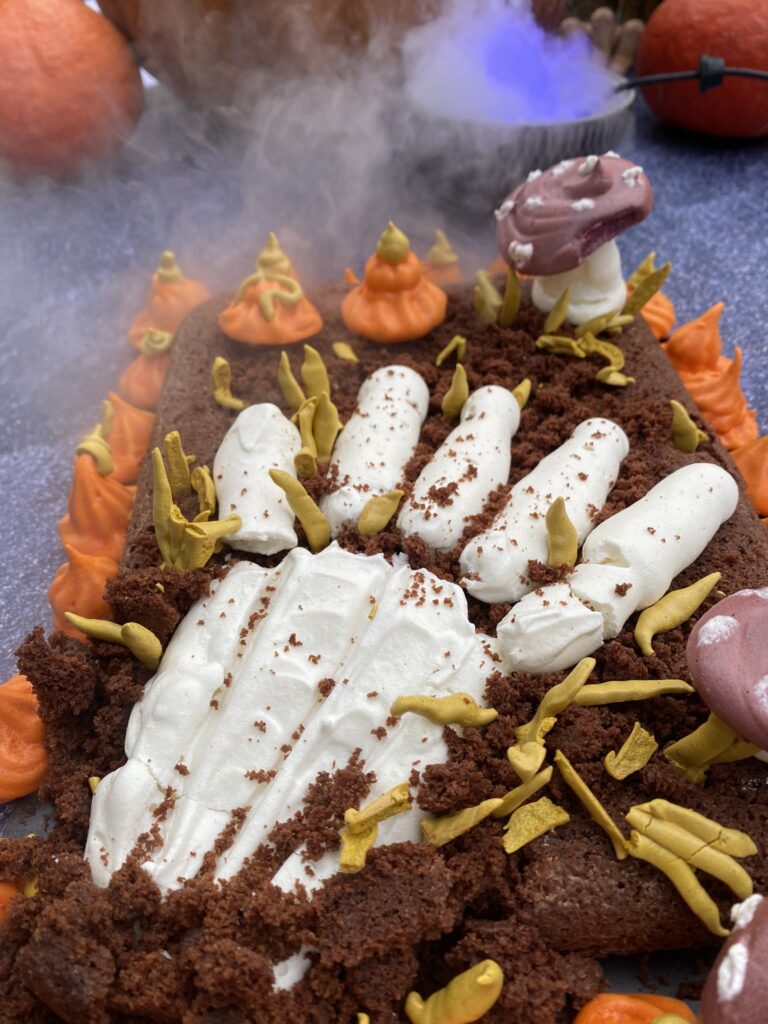 gâteau d'halloween au chocolat et meringue facile