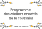 programmation de l'atelier des intentions