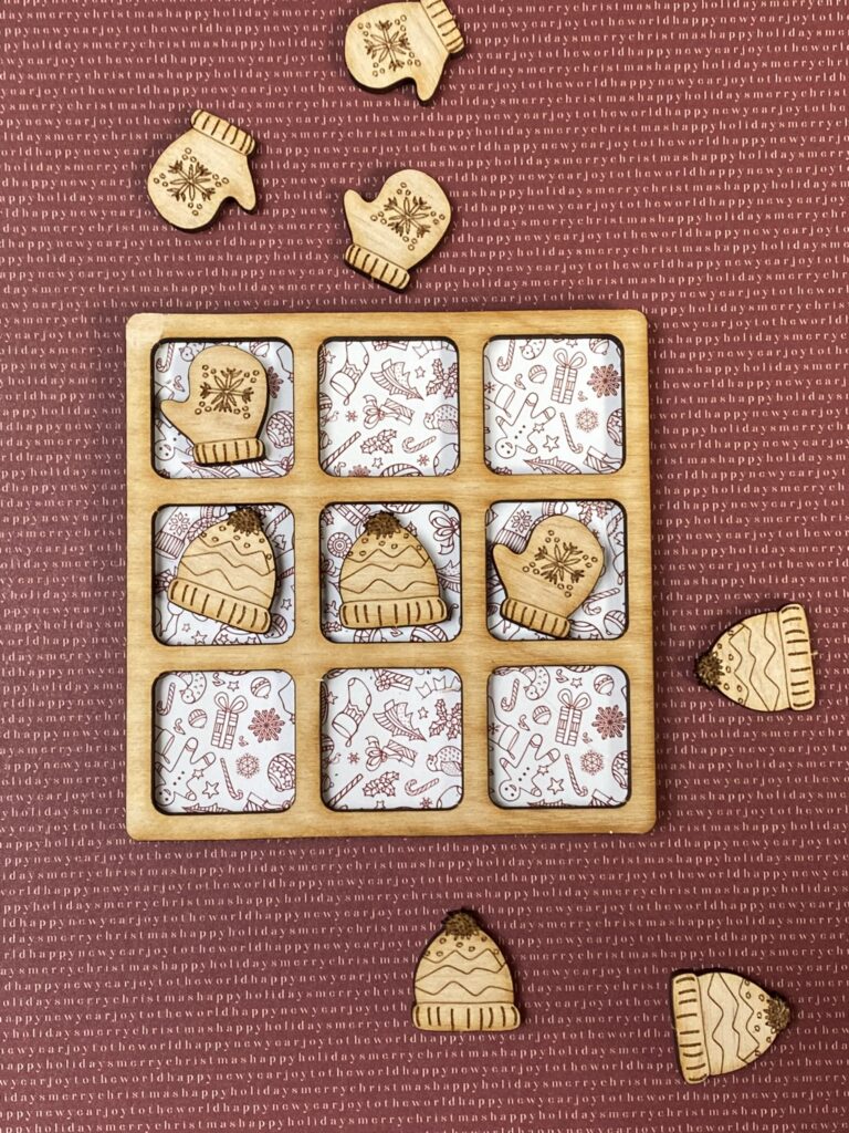 Jeu de morpion à personnaliser : surprise n°8 6 jeu de morpion en bois à personnaliser