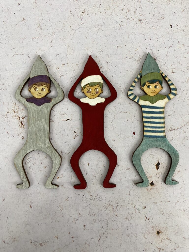 lutin de noël en bois à personnaliser