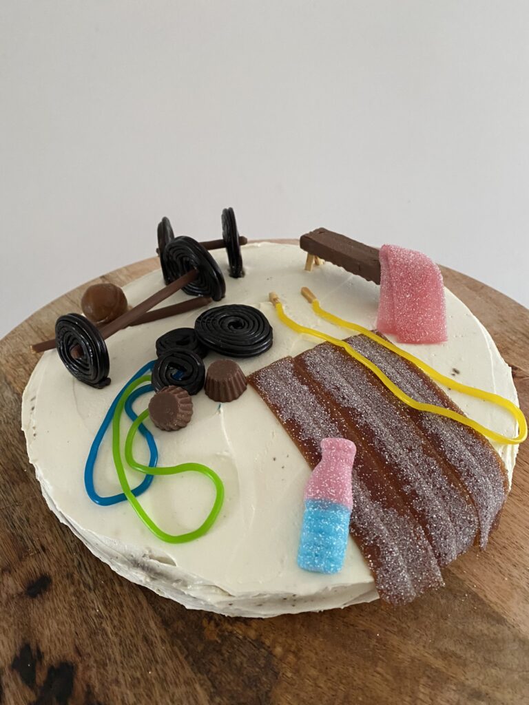 gâteau musculation crossfit pour anniversaire de sportif