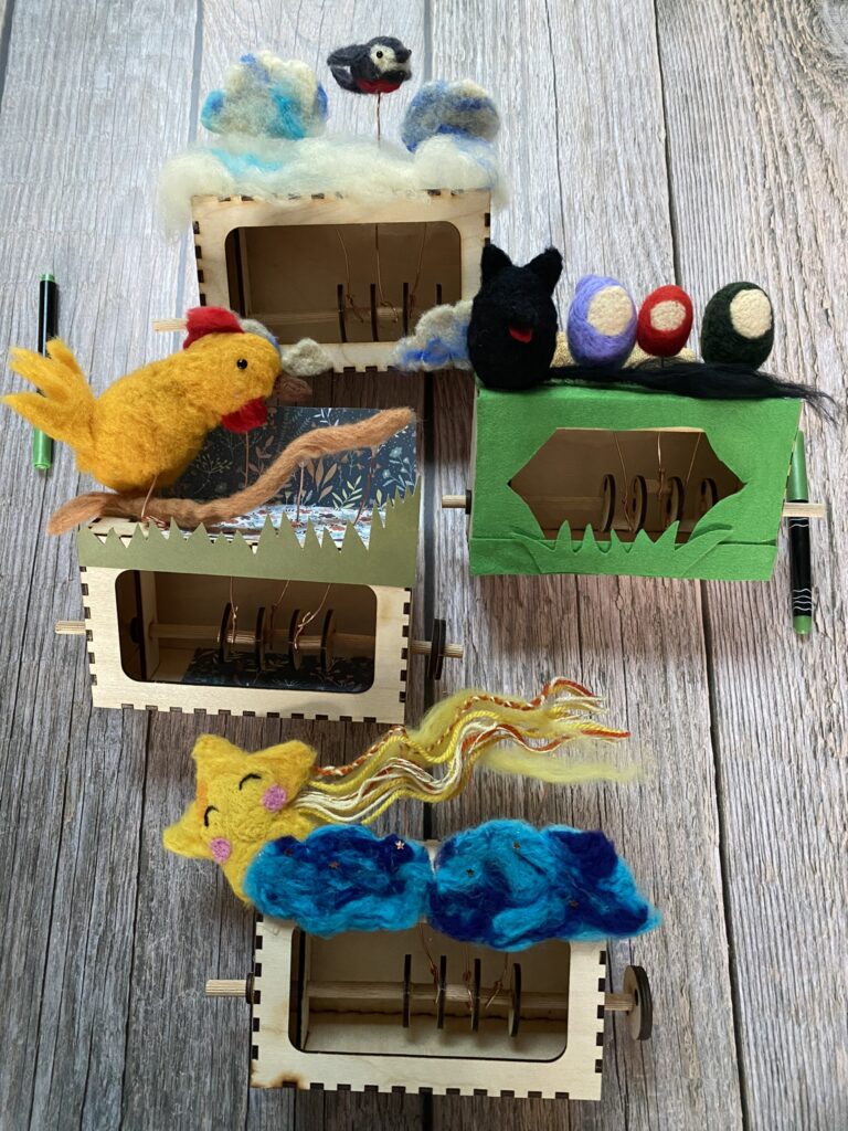 Menu découverte de la créativité : les ateliers surprises ! 18 atelier créatif surprise : automate et laine cardée