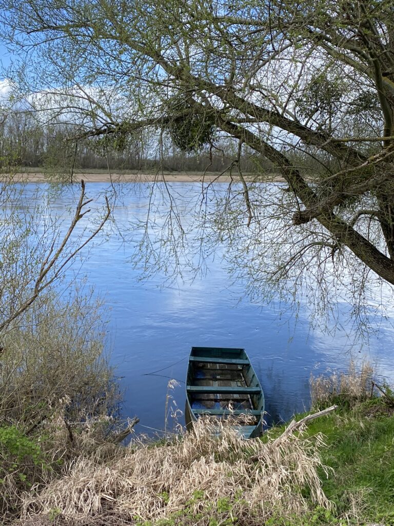 bord de loire avec une barque