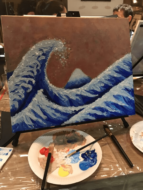 peinture de la mer à la japonaise