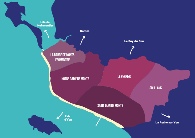 carte du pays de saint Jean de Monts