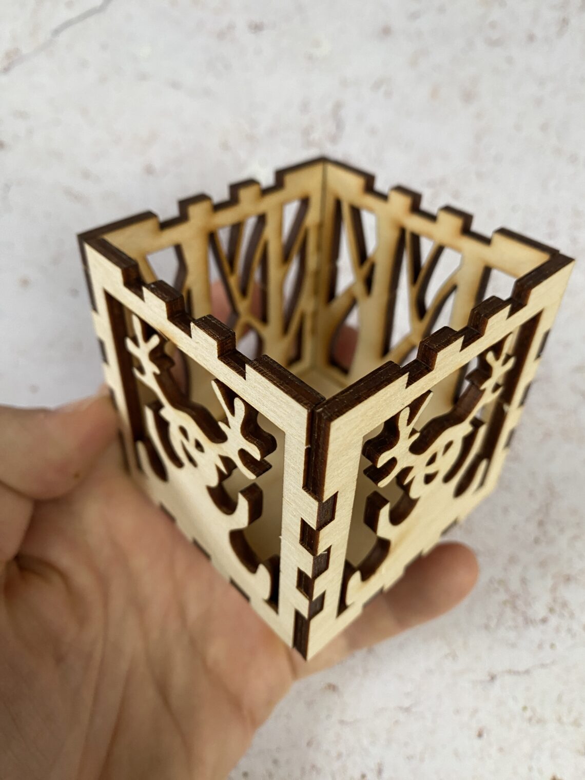Les - Photophore en MDF découpé au laser